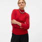 Gold Needle Funnel Neck Jumper Red