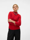Gold Needle Funnel Neck Jumper Red