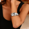 Inward Cuff Large Bracelet Silver