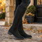 Jilly Faux Suede Knee High Boots Black