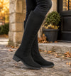 Jilly Faux Suede Knee High Boots Black