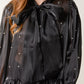 Petra Pearl Pussybow Blouse Black