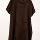 Donna Hodded Leopard Trim Chocolate brown Cape Coat