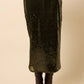 Louisa Khaki Sequin Midi Skirt