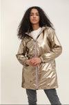 Sadie Long Waterproof WindProof Reversible Jacket Gold Beige