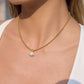 Sparkle Oval Pendant Gold Necklace