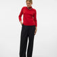 Gold Needle Funnel Neck Jumper Red