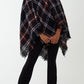 Mhari Plaid Poncho