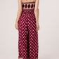 Carla Bandeau Polka Dot Jumpsuit Wine