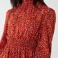 Debbie Abstract Dot Midi Red Dress