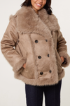 Alexandra reversible faux fur suede aviator jacket