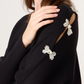 Cassi Pearl Bow V Neck Jumper Black