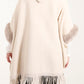 Leanne Faux Fur trim Cream Cape