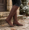 Jilly Faux Suede Knee High Boots Brown