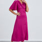 Pippa fuchsia Angel Sleeve Dress