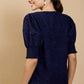 Navy Embroidered Top