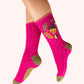 Ankle Socks Happy Acorn Fuchsia Pink