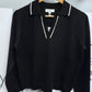 Morla Long Sleeve Polo Jumper Black