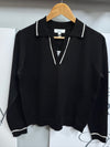 Morla Long Sleeve Polo Jumper Black