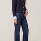 Alice Faux Collar Cardigan Navy