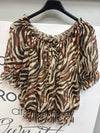Jane Tiger Print Top Brown