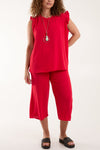 Lorrie Crop Trousers and Top Red
