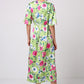 Angela Midi Dress Green and Pink