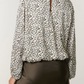 Cath Animal Print Bubble Top Khaki Green