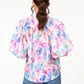 Roxy Watercolour Puff Sleeve Blouse Pink