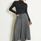 Nicky Checked Midi Skirt Black