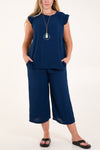 Lorrie Crop Trousers and Top Navy