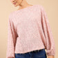 Mireille Dusty Pink Sequin Eyelash Jumper