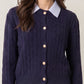 Alice Faux Collar Cardigan Navy