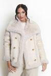 Lynsey Suede and Shearling Jacket Cream