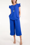 Lorrie Crop Trousers and Top Royal Blue