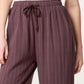Anna Linen Blend Pinstripe Trousers Chocolate Brown
