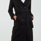 Eva Black Suede Trench Coat