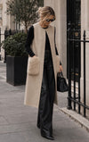 Margot Faux Fur Pocket Cardigan Cream