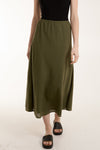 Halle Linen Skirt Khaki Green