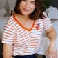 Khloe V Neck Off White Strawberry T Shirt