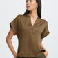 Selita Placket Top Sepia