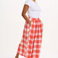 Cecilia Skirt Off White Coral Gingham