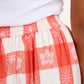 Cecilia Skirt Off White Coral Gingham