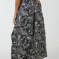 Evie Black and White Abstract Print Wide Leg Trousers