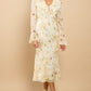 Elyse Yellow Frill Midi Dress