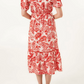 Olivia Orange Leaf Print Dress