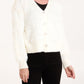 Abby Cream Sparkle Pearl Button Cardigan