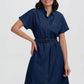 Lourdes Midi Shirt Dress Deep Blue Denim