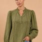 Green Shiffley Embroidered Cotton Top