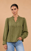 Green Shiffley Embroidered Cotton Top